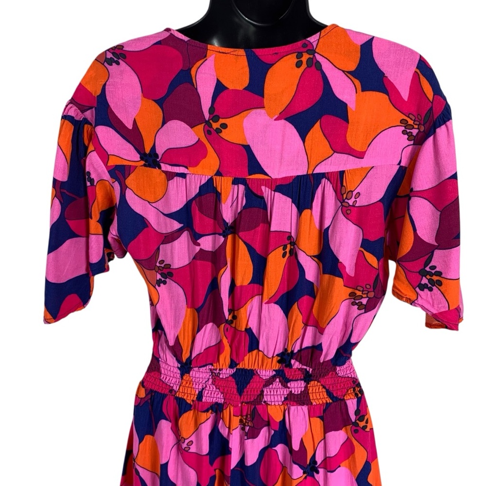 ABEL THE LABEL Vibrant Pink and Orange Women's Dress size small - Picture 14 of 16